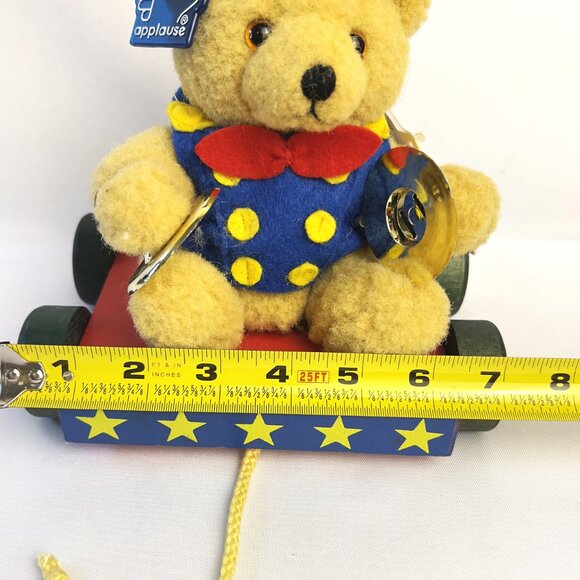 Applause Vintage Plush Teddy with Cymbals Toy Pull Bears in Toyland 1990s - Picture 8 of 10